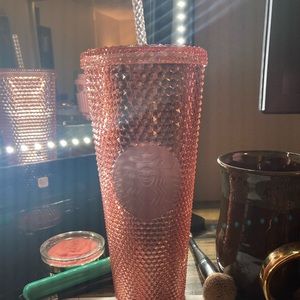 Rose gold studded Starbucks tumbler